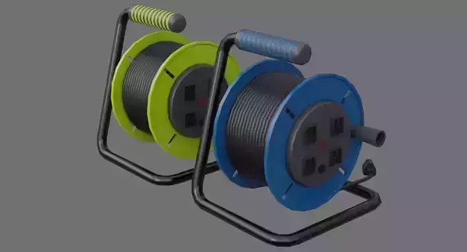 Extension Cord Reel 1A  Low-poly 3D model