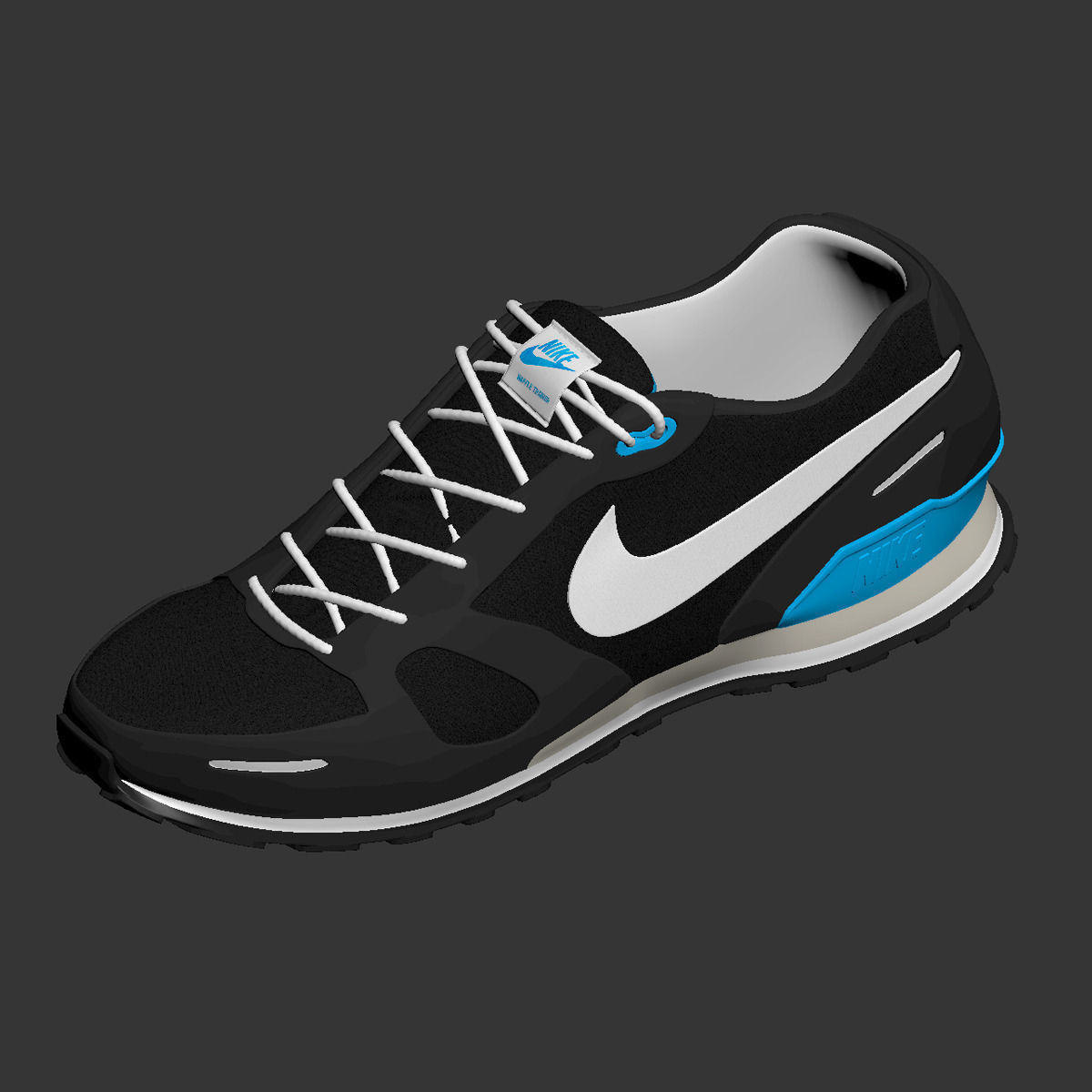 Shoes Nike Waffle Trainer 3D model_6