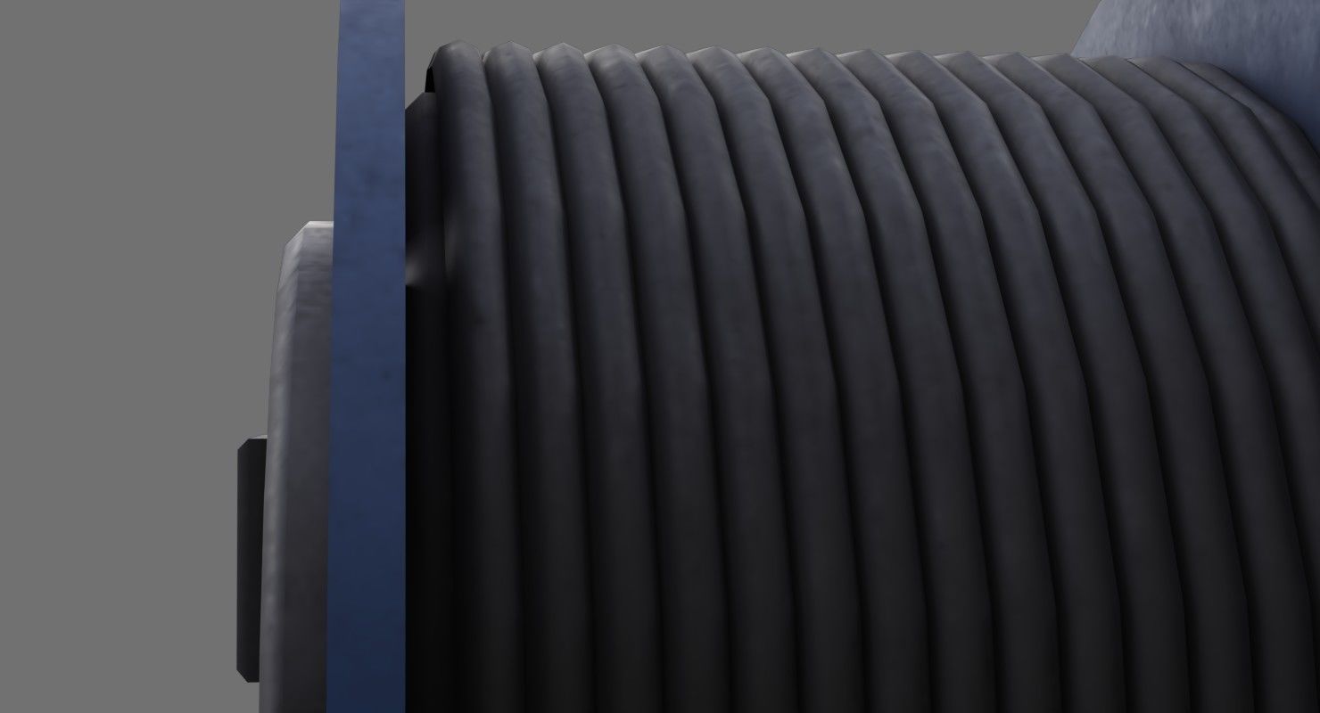 Extension Cord Reel 1B Low-poly 3D model_10