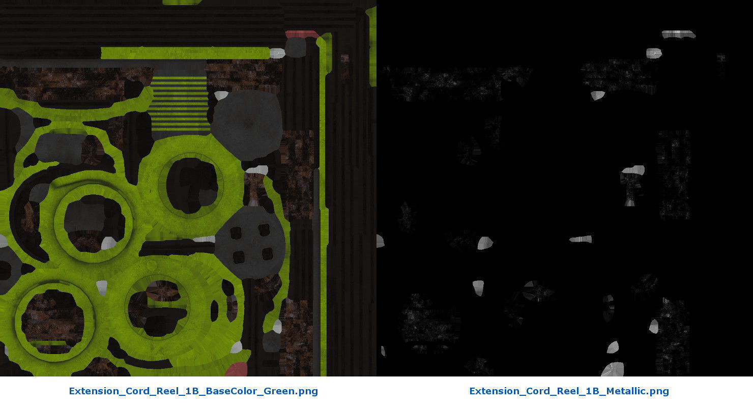 Extension Cord Reel 1B Low-poly 3D model_13