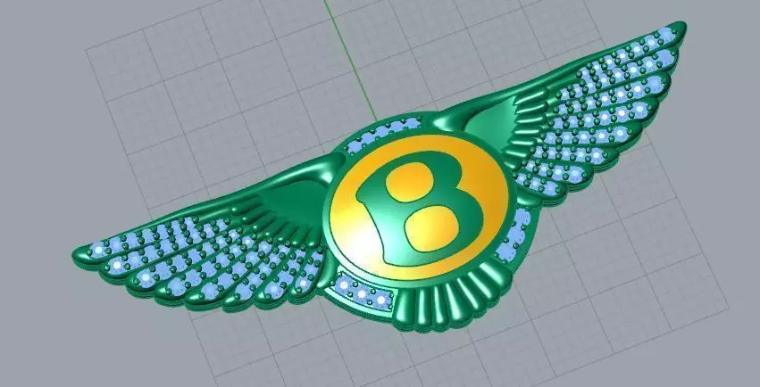 Bentley logo with wings 3D print model_0