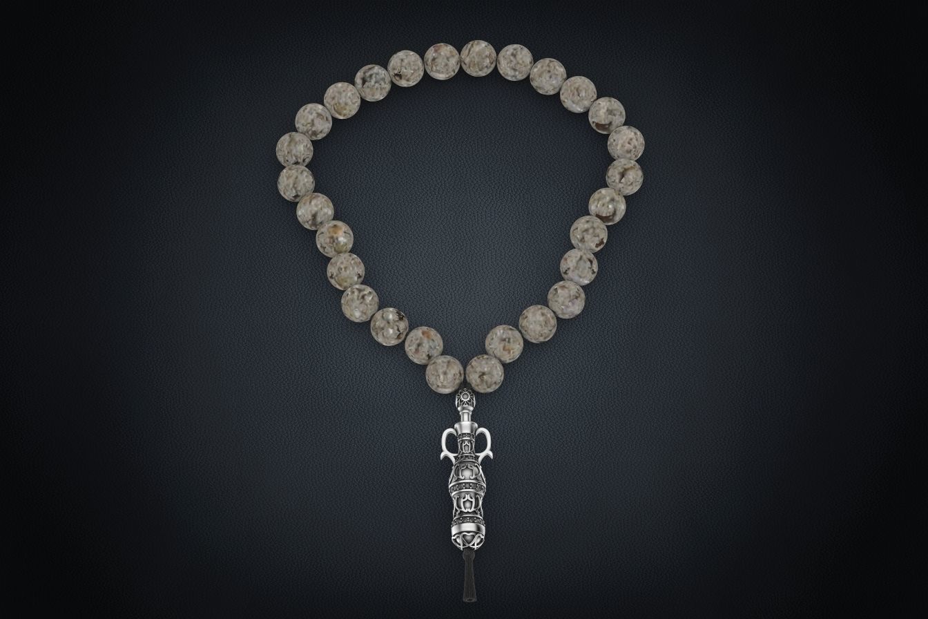 Bracelet end with stones and patterns of hookah 311 3D print model_3