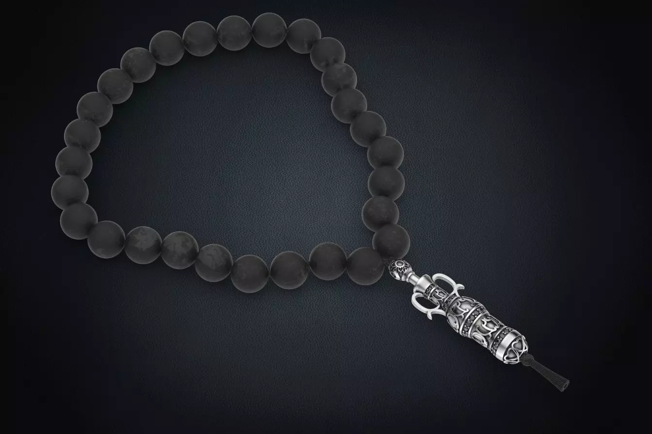 Bracelet end with stones and patterns of hookah 311 3D print model_0