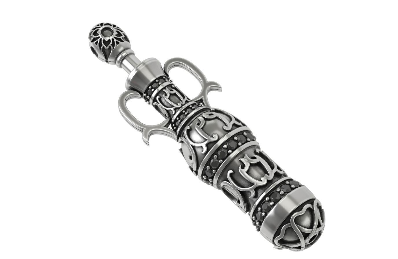 Bracelet end with stones and patterns of hookah 311 3D print model_5