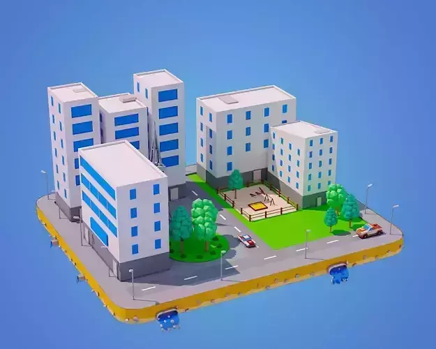 Low Poly City Block