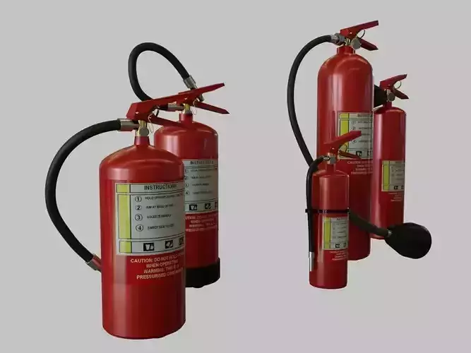 Fire Extinguishers collection set 5 Items - Emergency Equipment