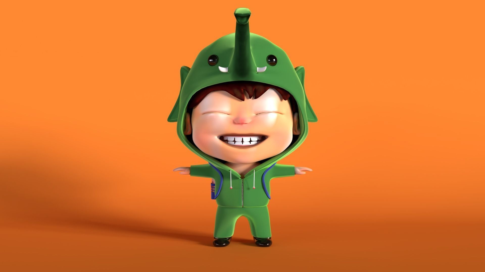 3D Stylized cute boy character 3D model_2