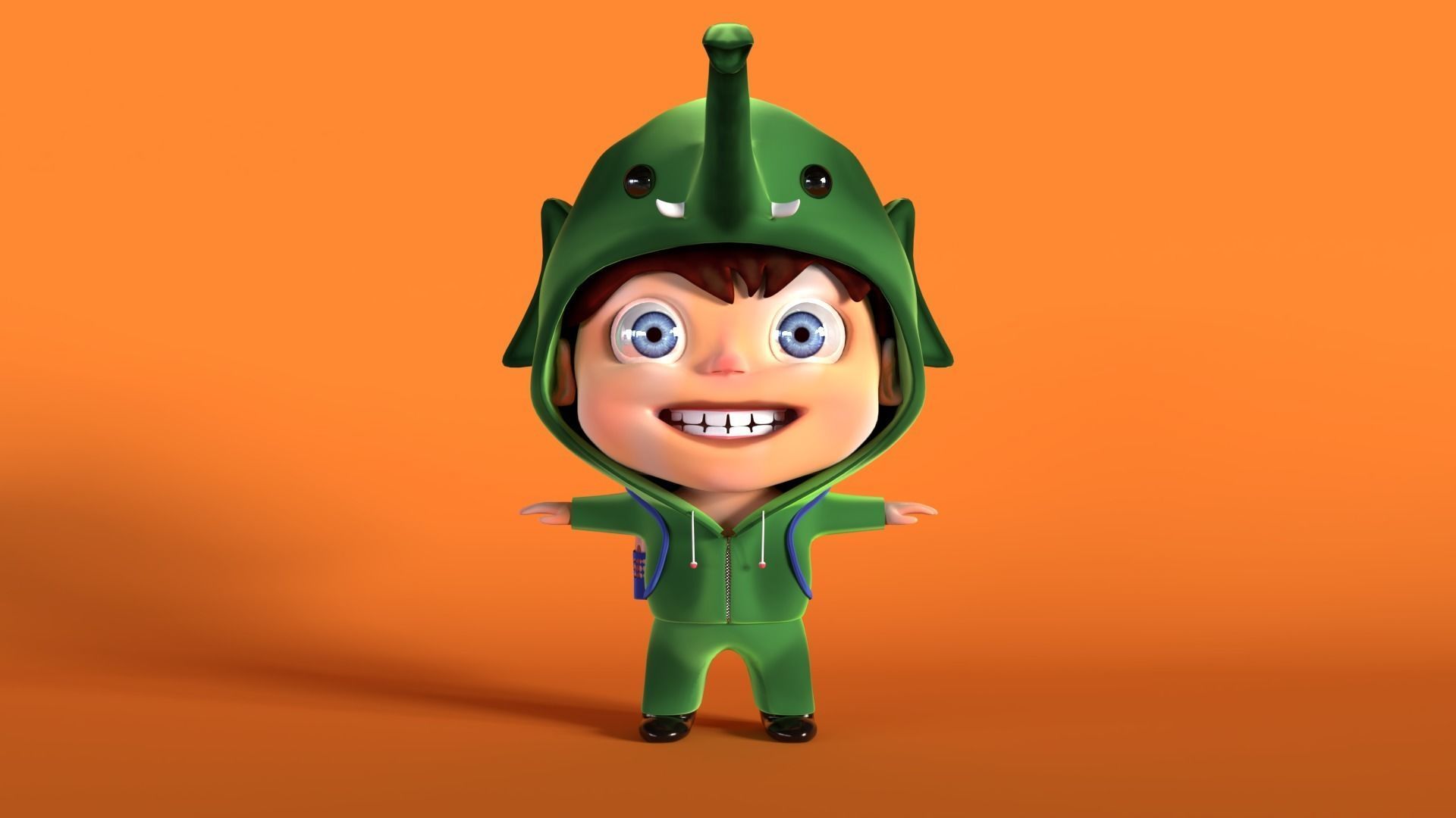 3D Stylized cute boy character 3D model_1