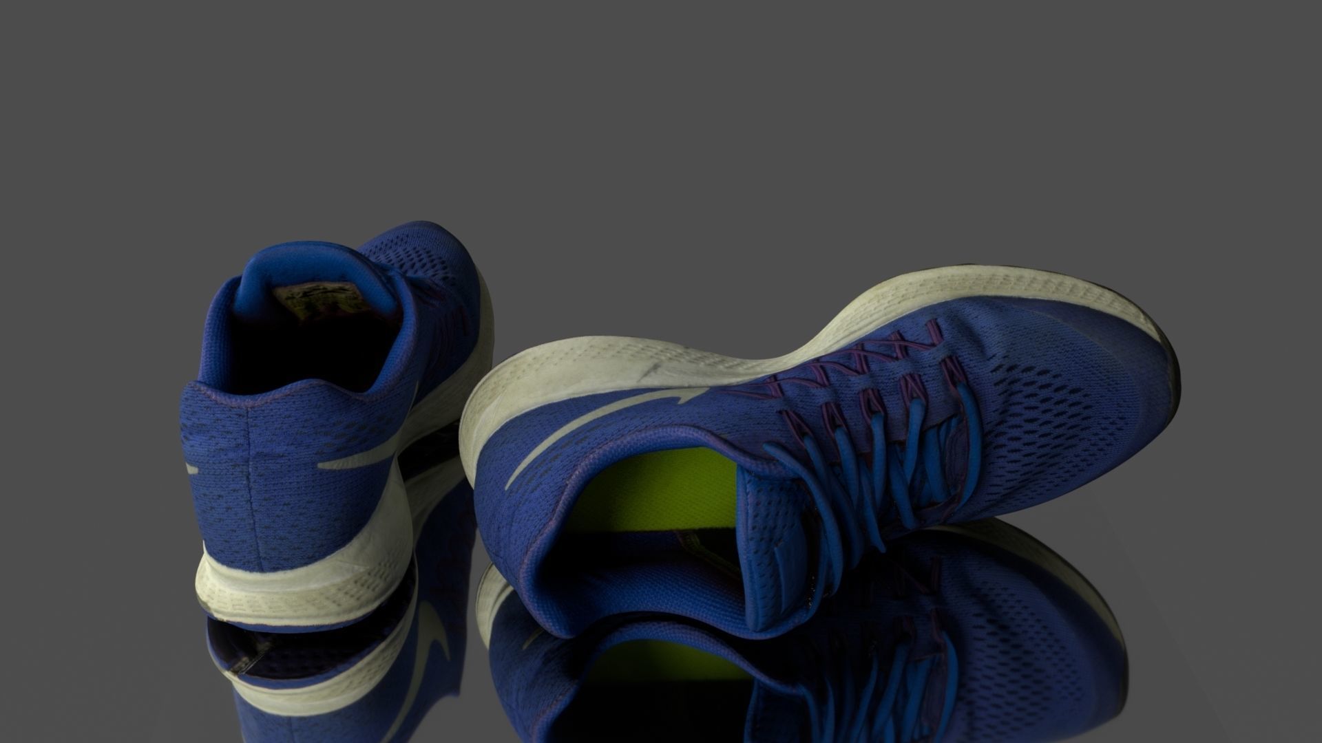 Pair of sport shoes Low-poly 3D model_3