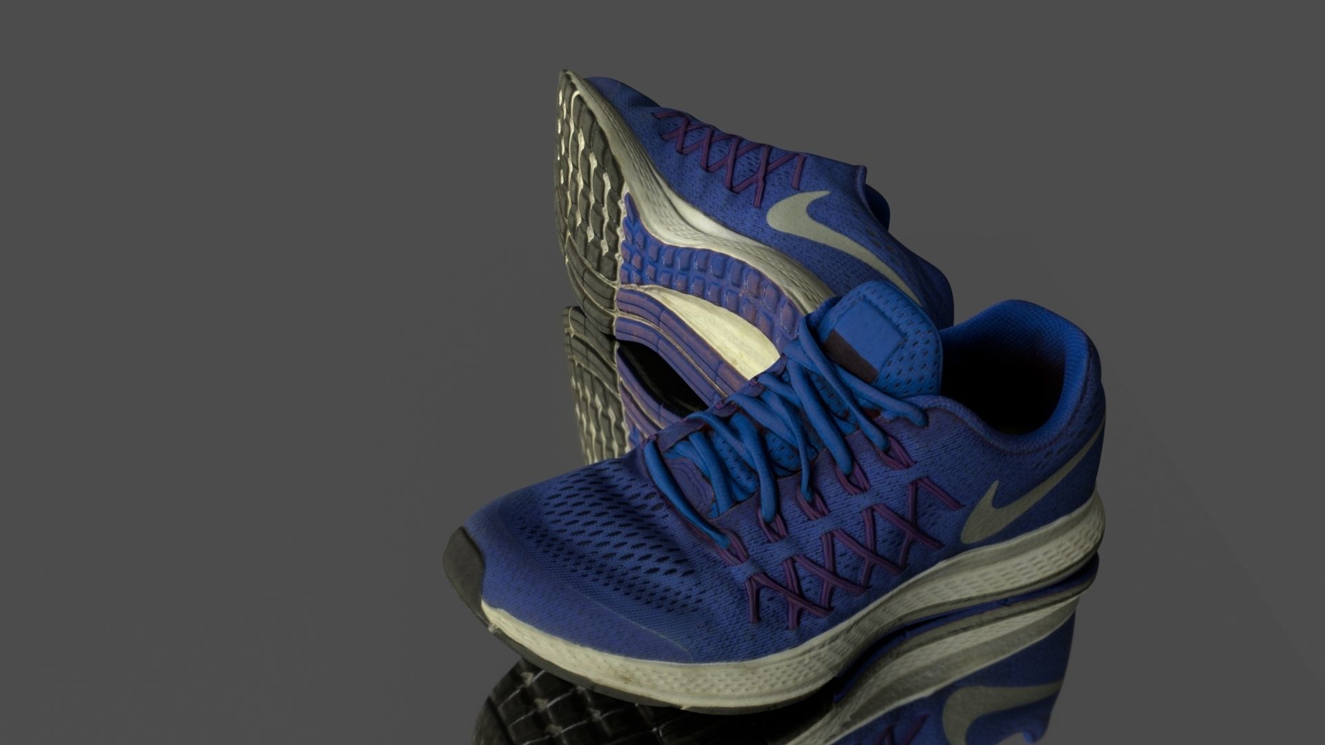 Pair of sport shoes Low-poly 3D model_2
