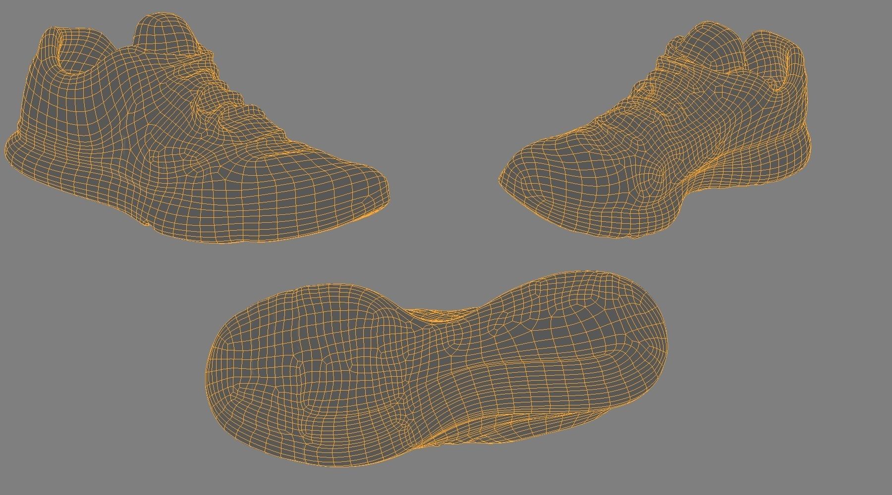 Pair of sport shoes Low-poly 3D model_4