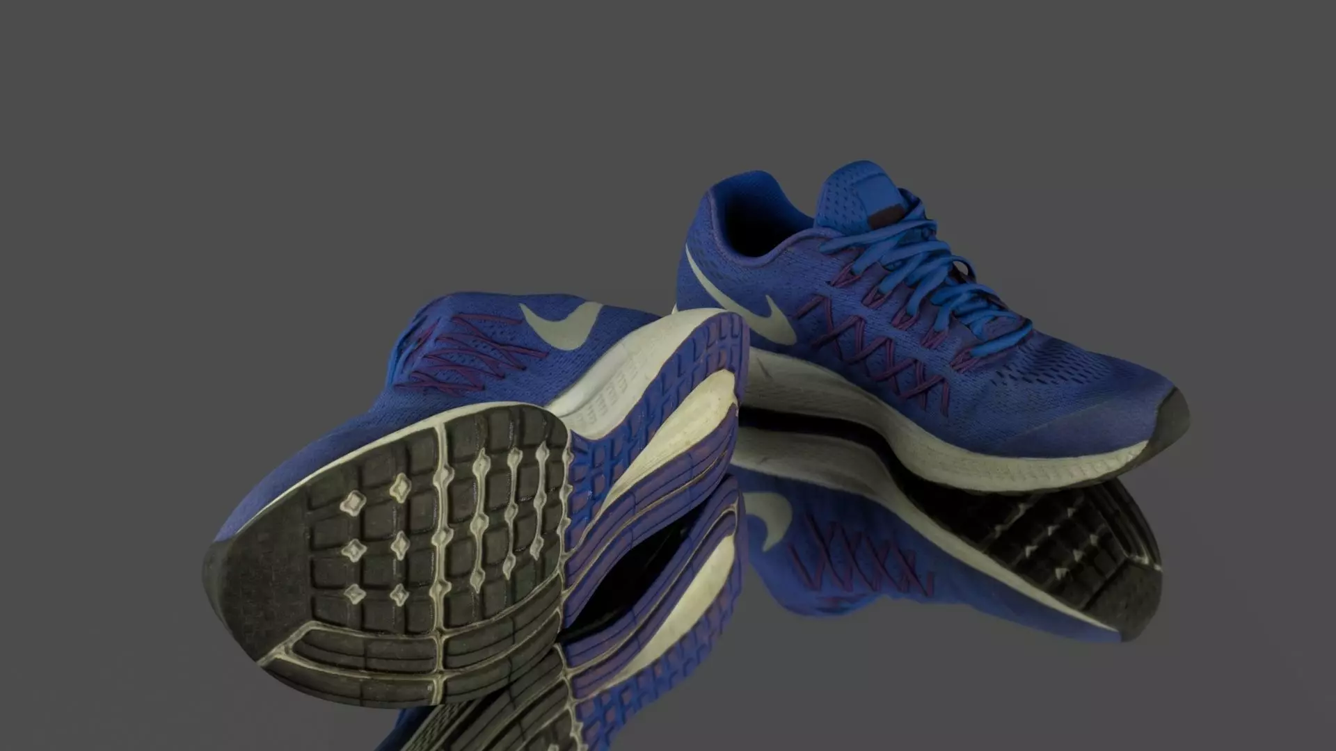 Pair of sport shoes Low-poly 3D model_0