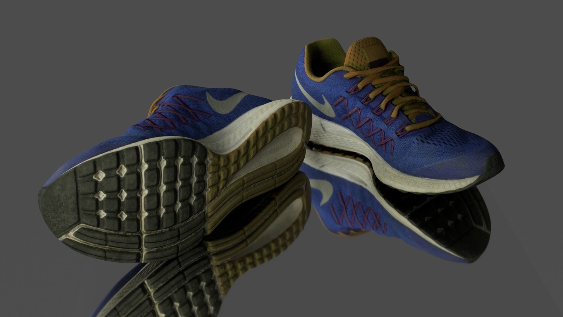 Low poly sneakers pair of running shoes Low-poly 3D model_3