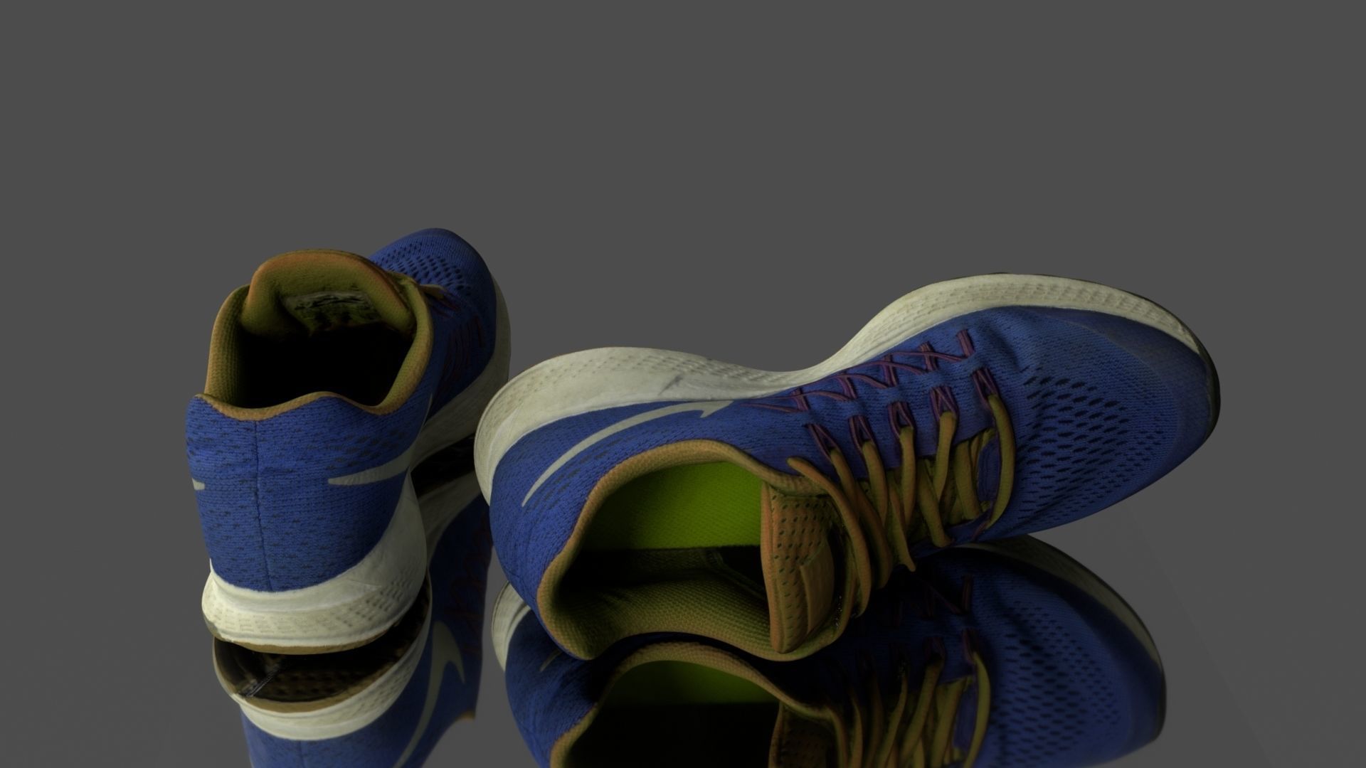 Low poly sneakers pair of running shoes Low-poly 3D model_1