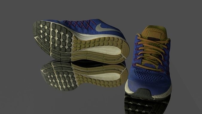 Low poly sneakers pair of running shoes Low-poly 3D model