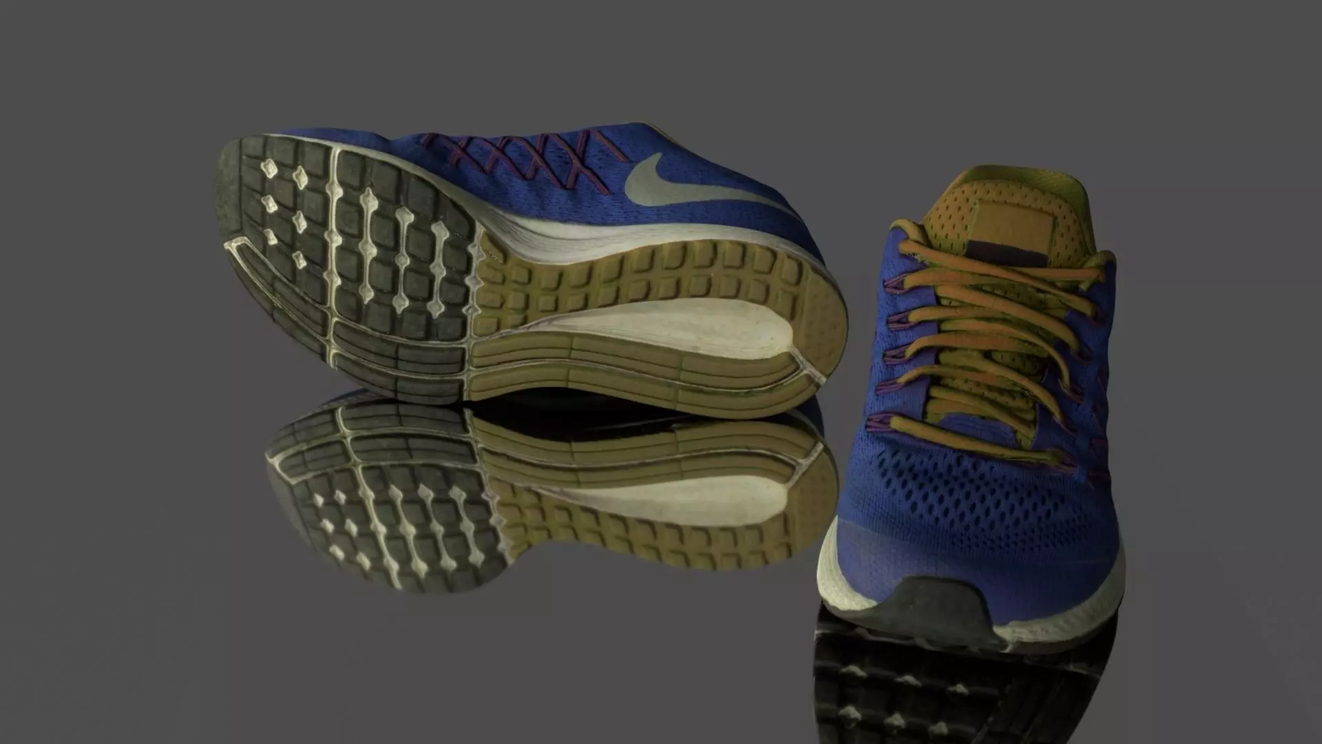 Low poly sneakers pair of running shoes Low-poly 3D model_0