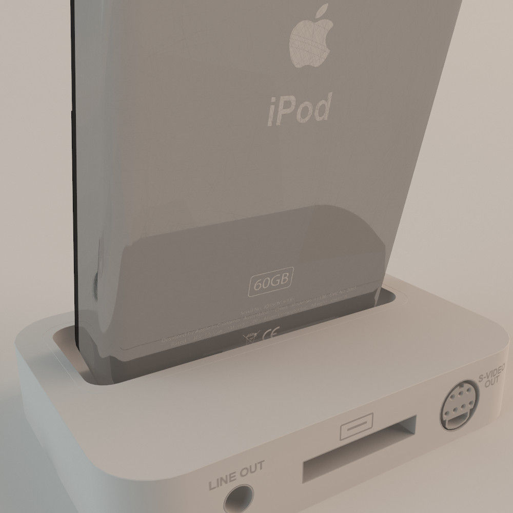 Ipod with remote and charger 3D model_2