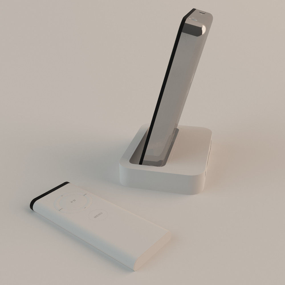 Ipod with remote and charger 3D model_3