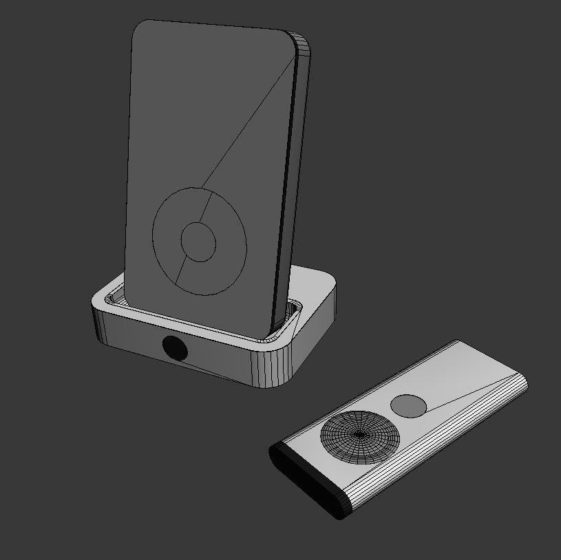 Ipod with remote and charger 3D model_6