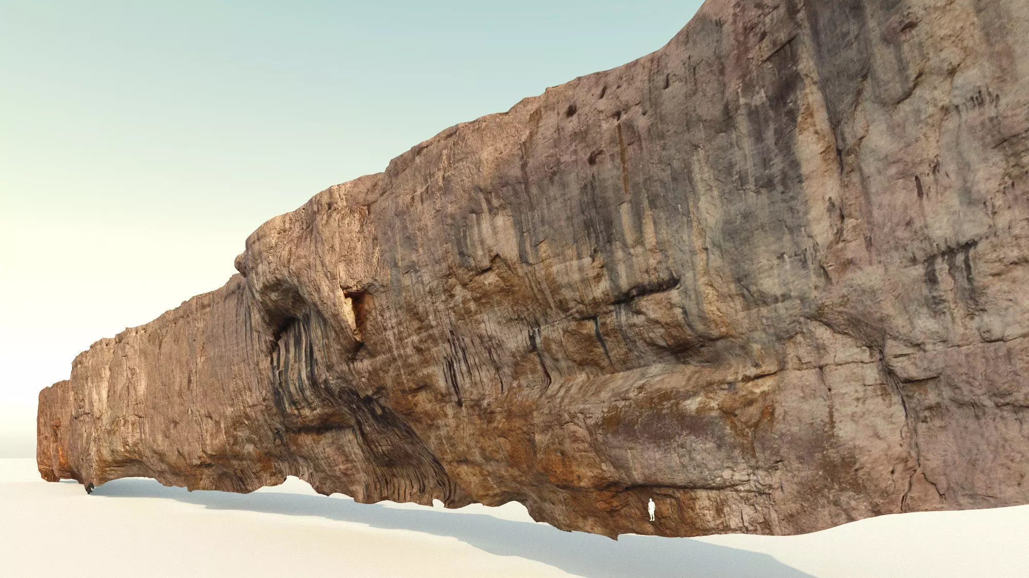 Cliff - Giant 500 meters prepared limestone cliff 3d scan 3D model_0