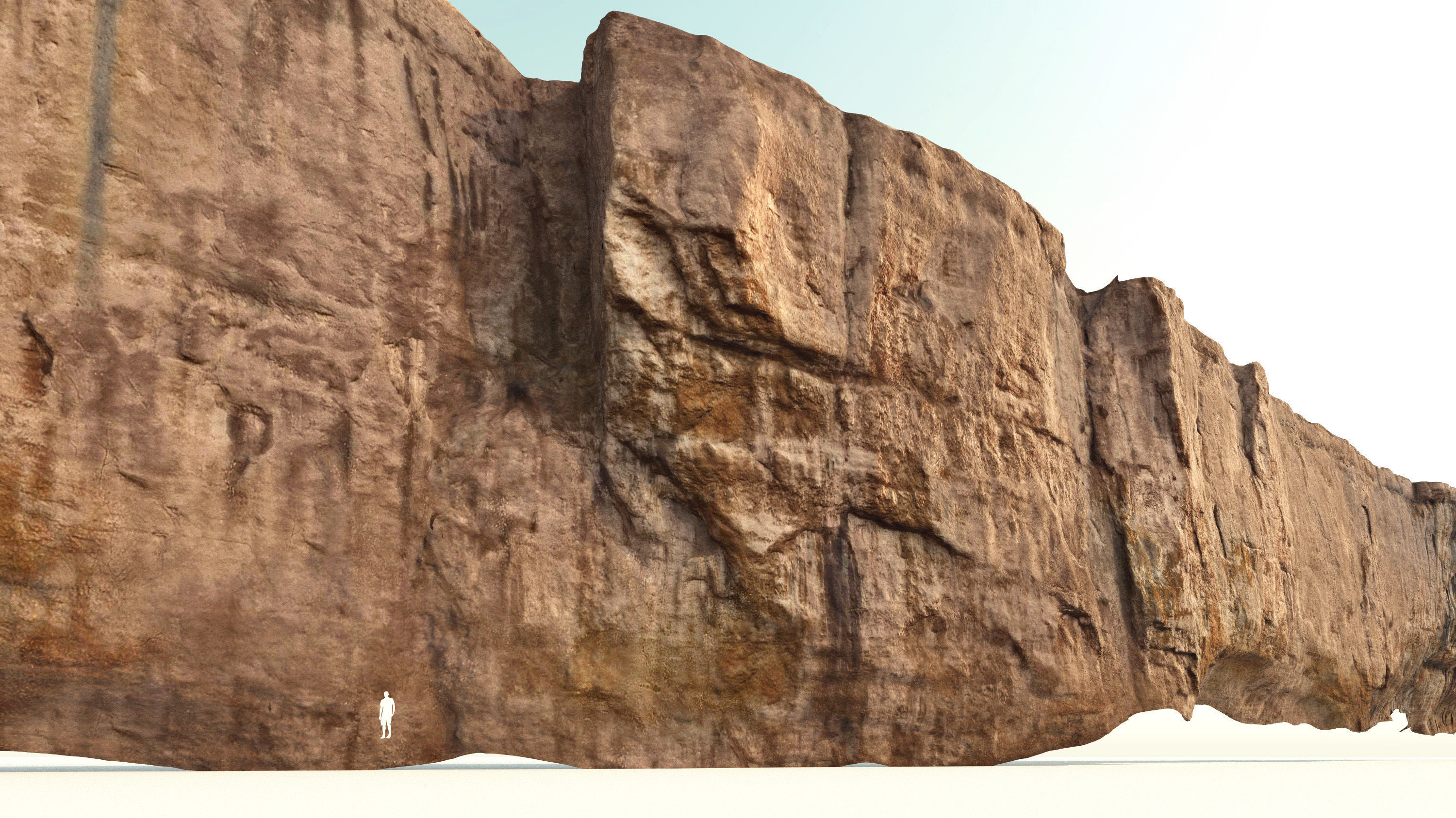Cliff - Giant 500 meters prepared limestone cliff 3d scan 3D model_1