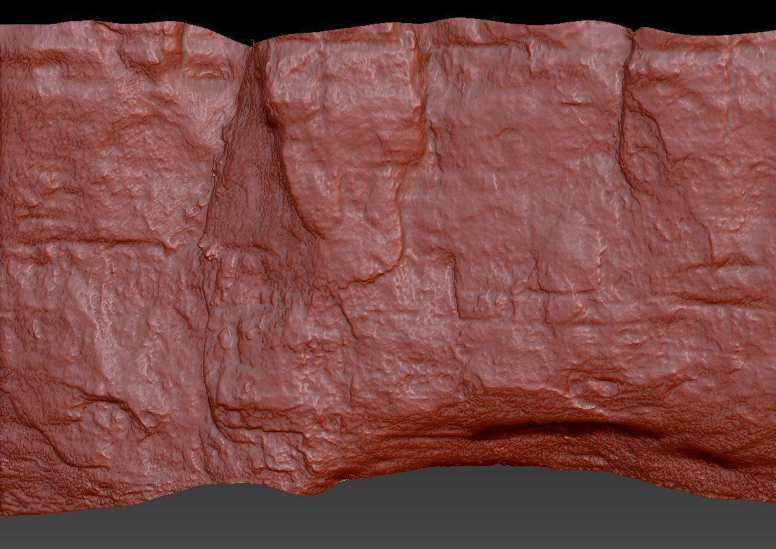 Cliff - Giant 500 meters prepared limestone cliff 3d scan 3D model_5