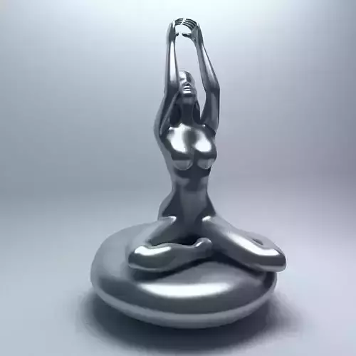 Chrome woman sculpture