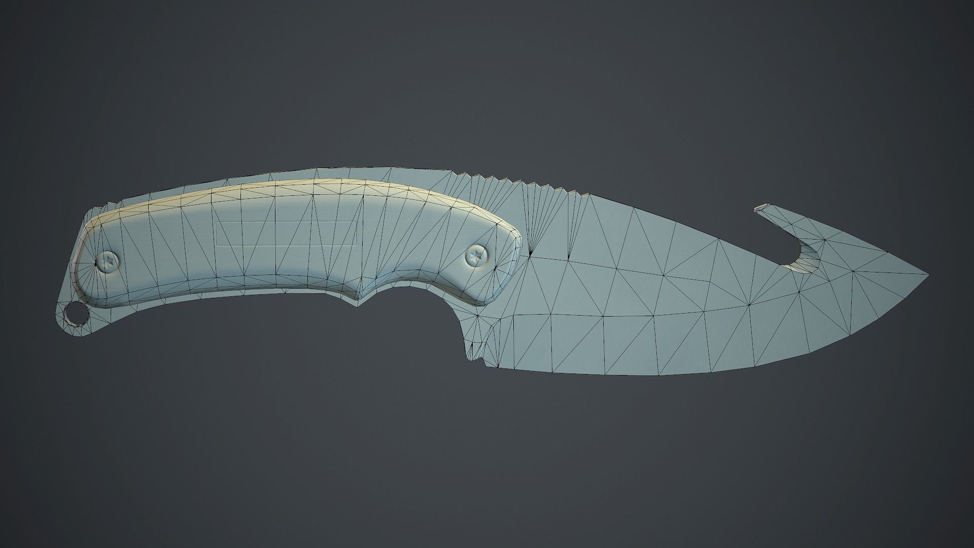 Steel Gut Knife PBR Game Ready Low-poly 3D model_18