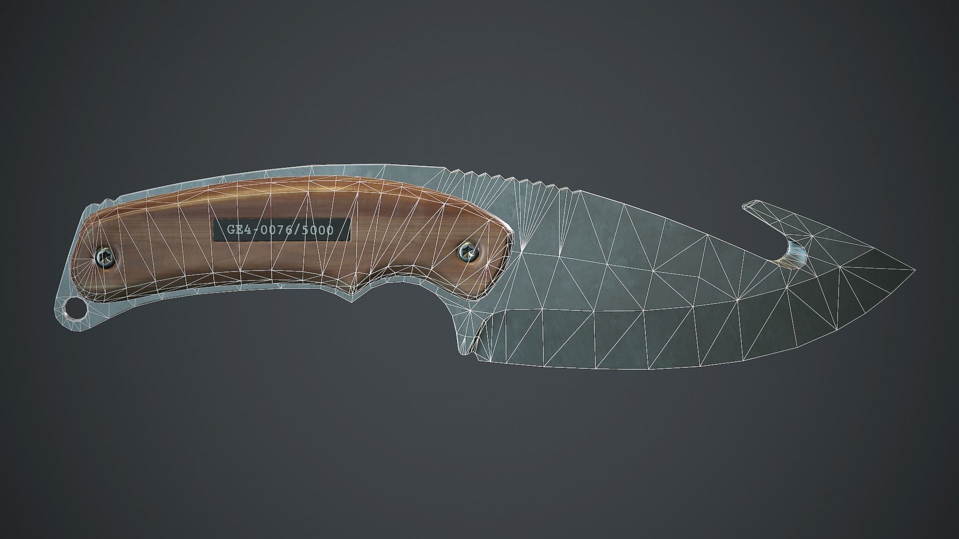 Steel Gut Knife PBR Game Ready Low-poly 3D model_17