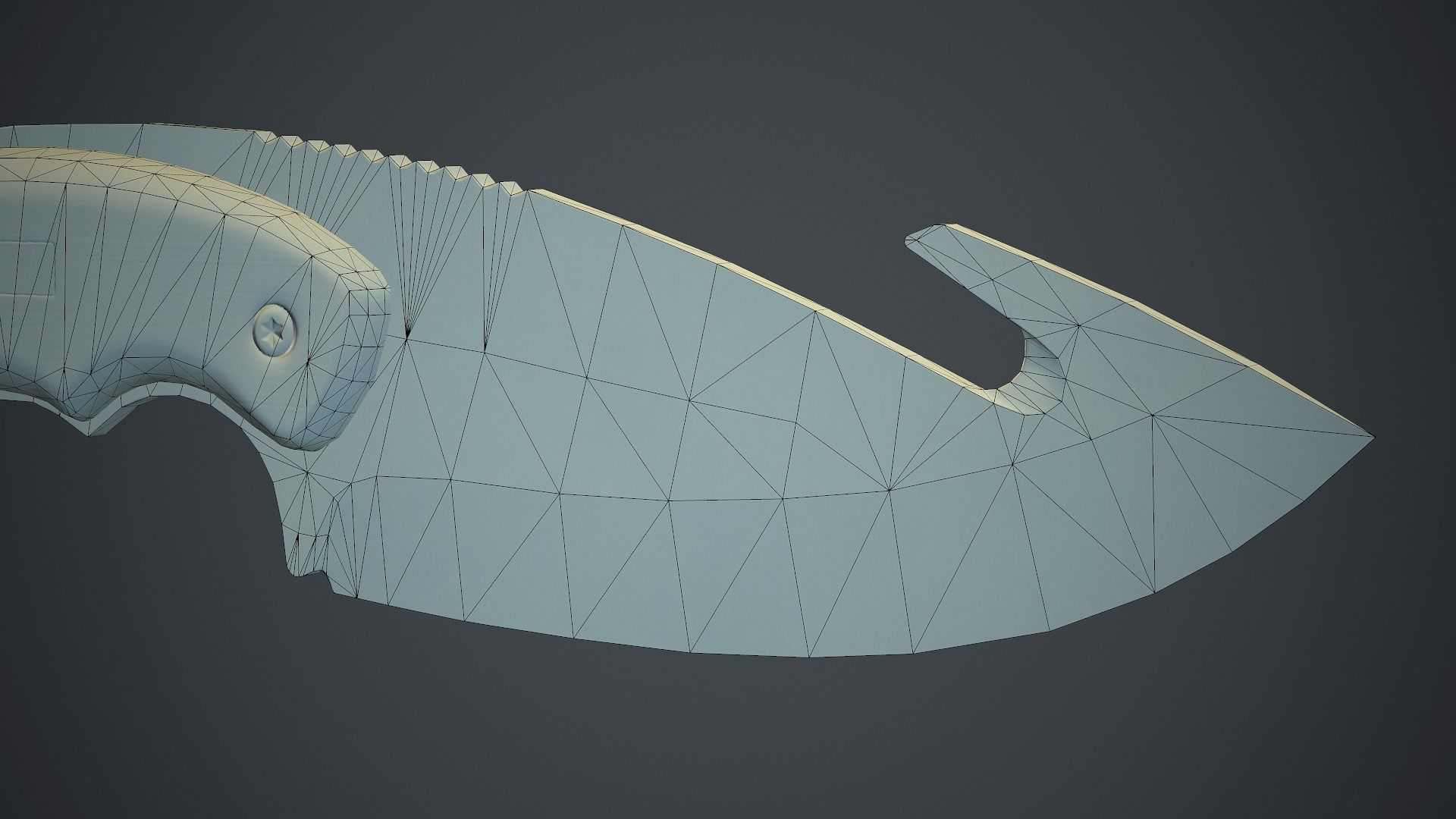 Steel Gut Knife PBR Game Ready Low-poly 3D model_19