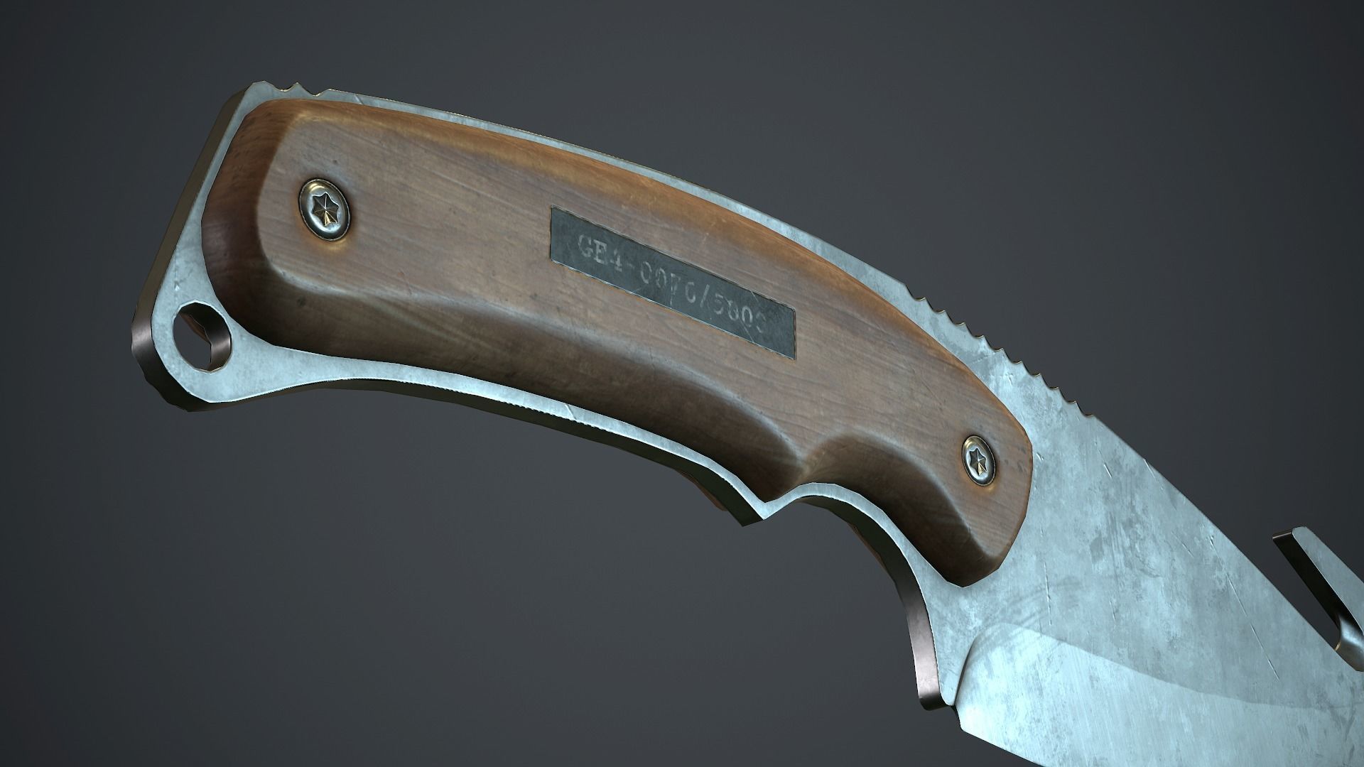 Steel Gut Knife PBR Game Ready Low-poly 3D model_13