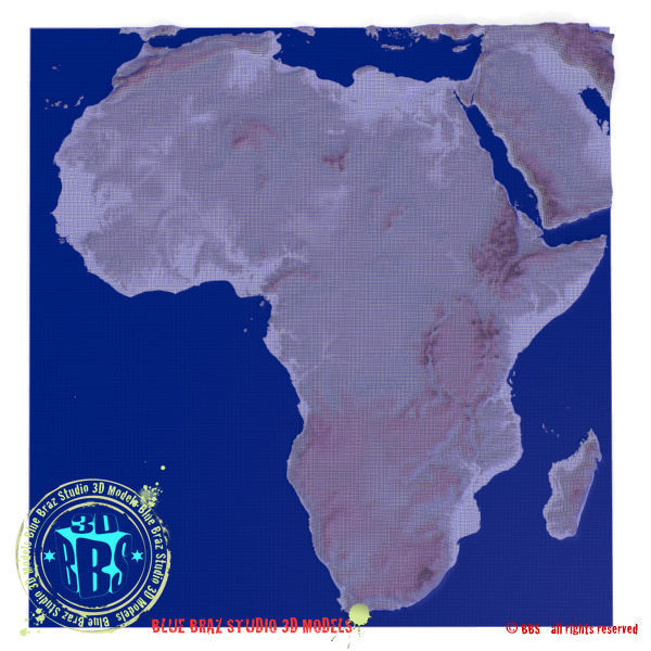 Africa 2 map of 3D model_1