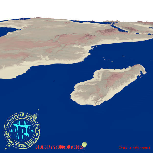 Africa 2 map of 3D model_6