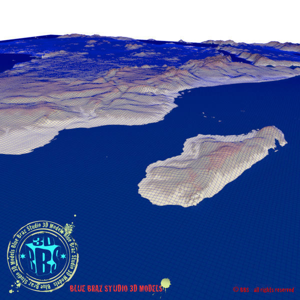 Africa 2 map of 3D model_7