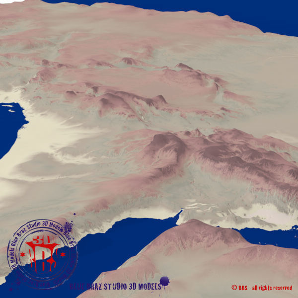 Africa 2 map of 3D model_2