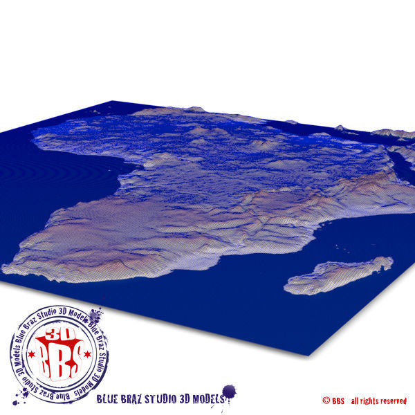 Africa 2 map of 3D model_5