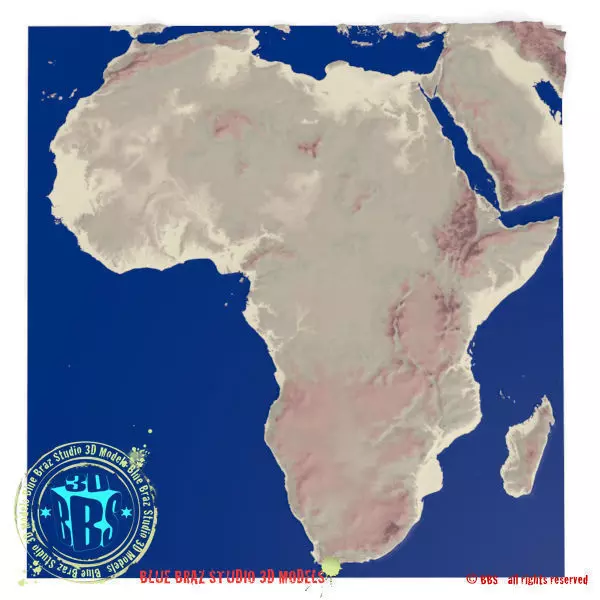 Africa 2 map of 3D model_0