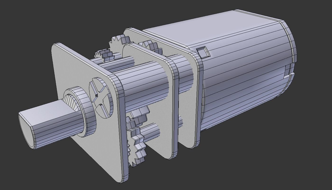Electric motor with reducer 3D model_3