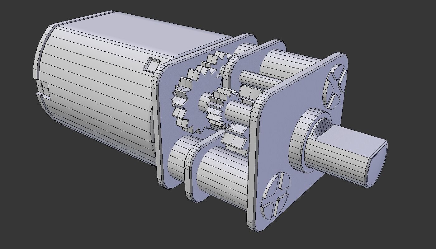 Electric motor with reducer 3D model_4