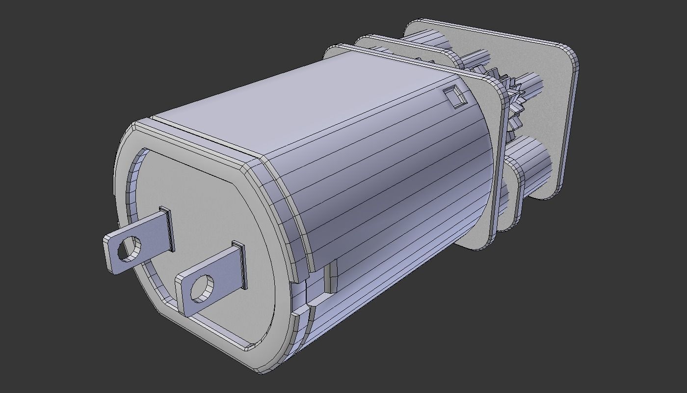 Electric motor with reducer 3D model_2