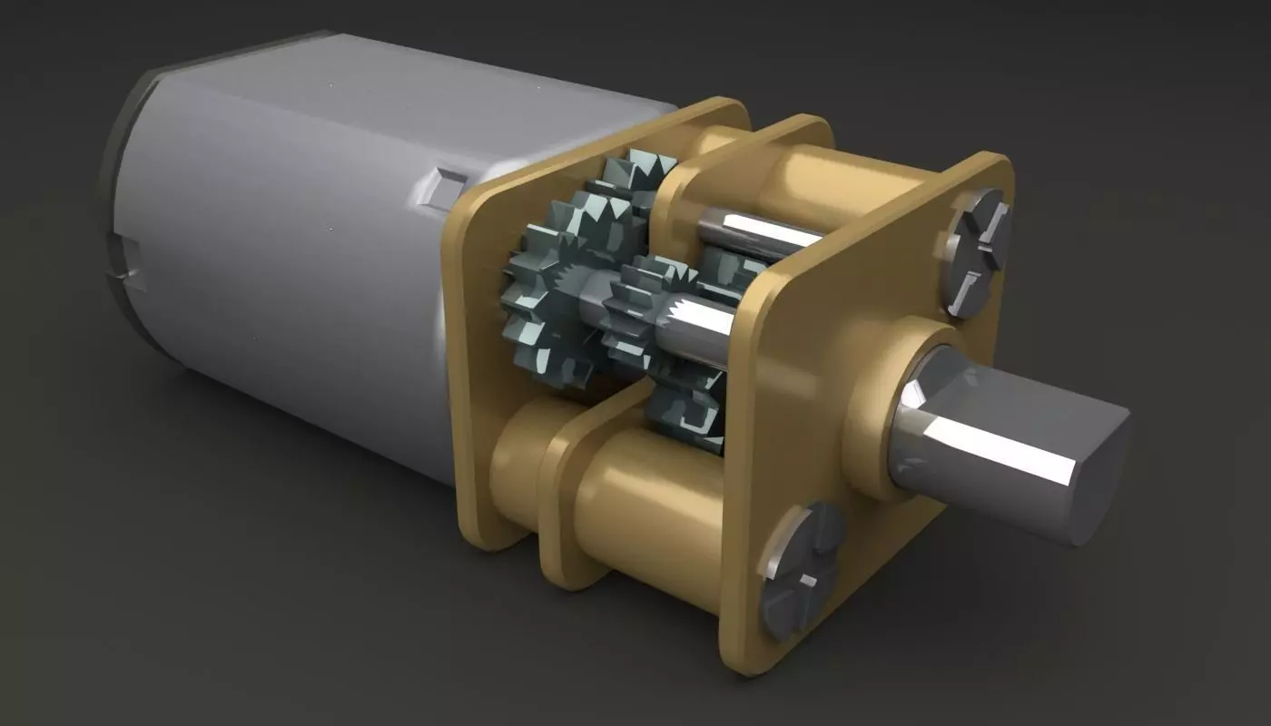 Electric motor with reducer 3D model_0