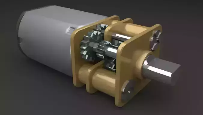 Electric motor with reducer 3D model