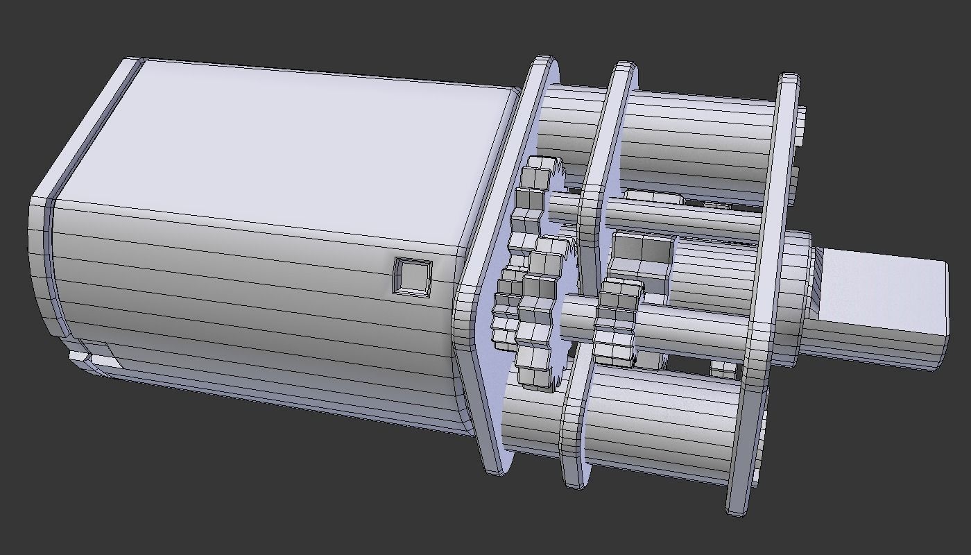 Electric motor with reducer 3D model_1