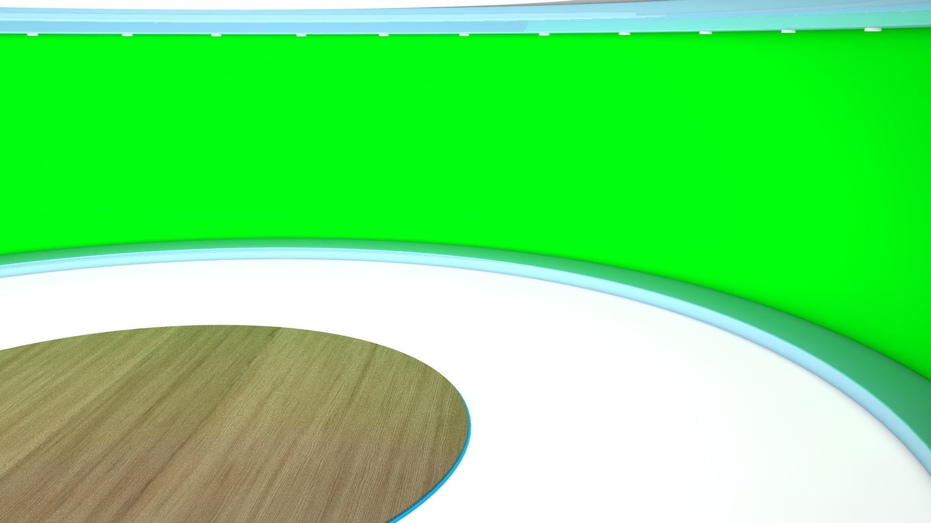 News Studio Greenscreen - set 002 3D model_10