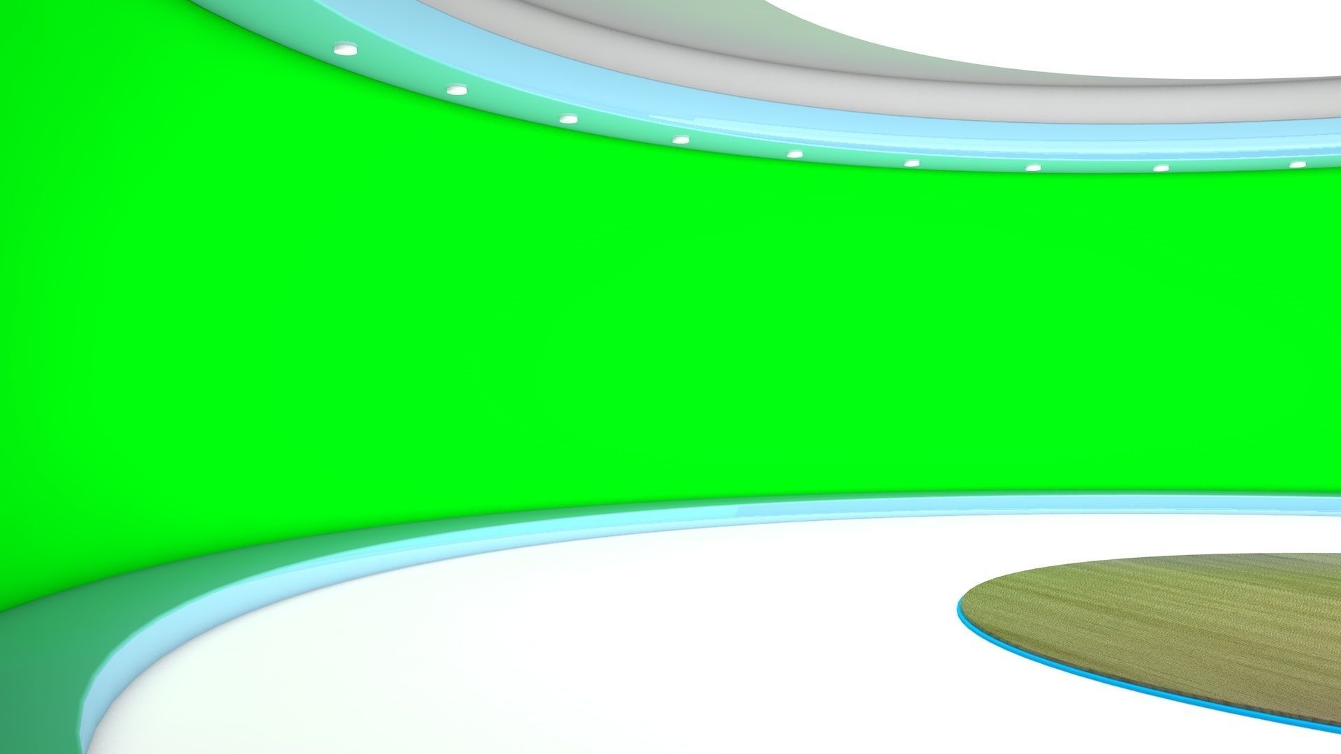 News Studio Greenscreen - set 002 3D model_3