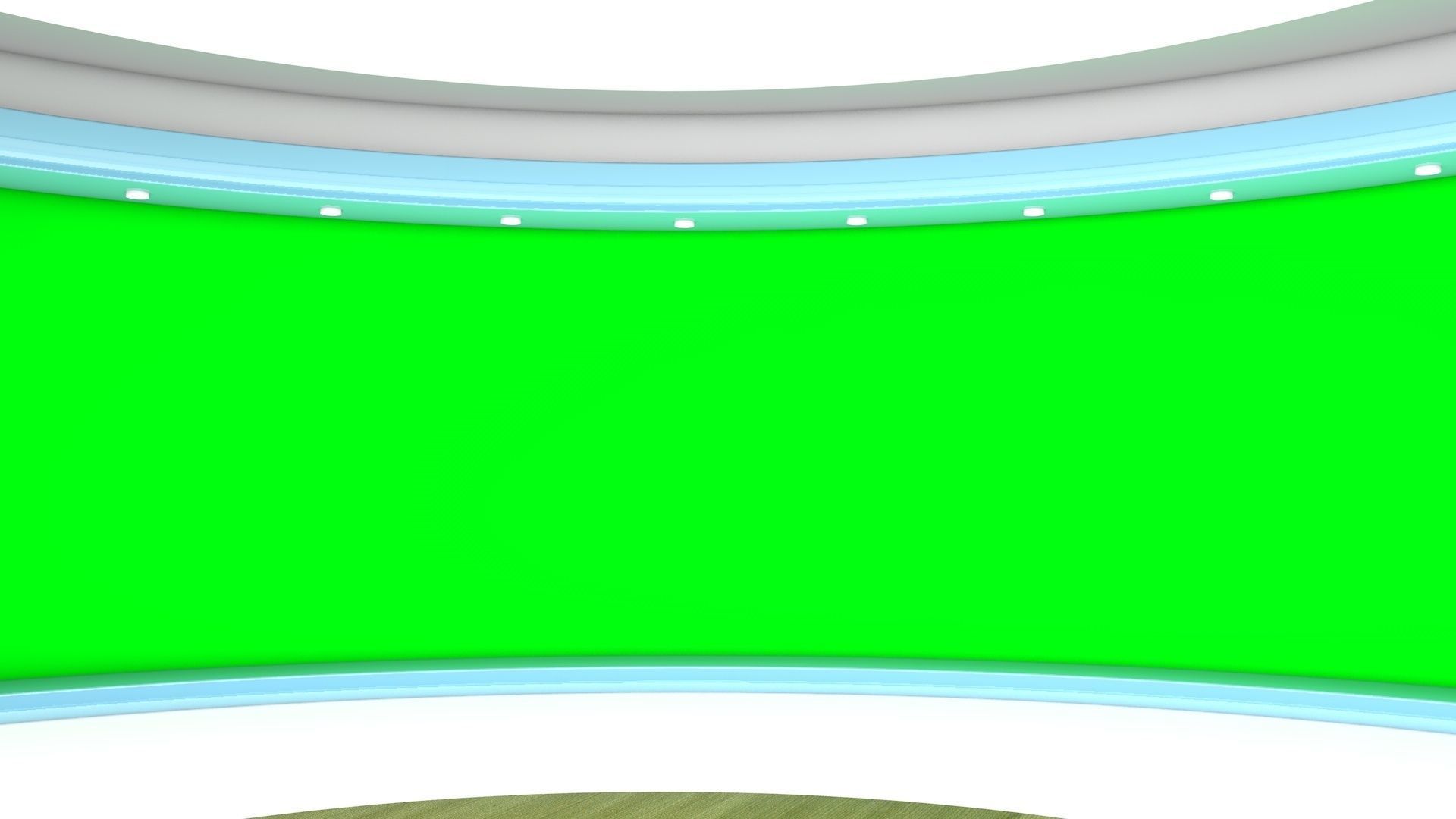 News Studio Greenscreen - set 002 3D model_2