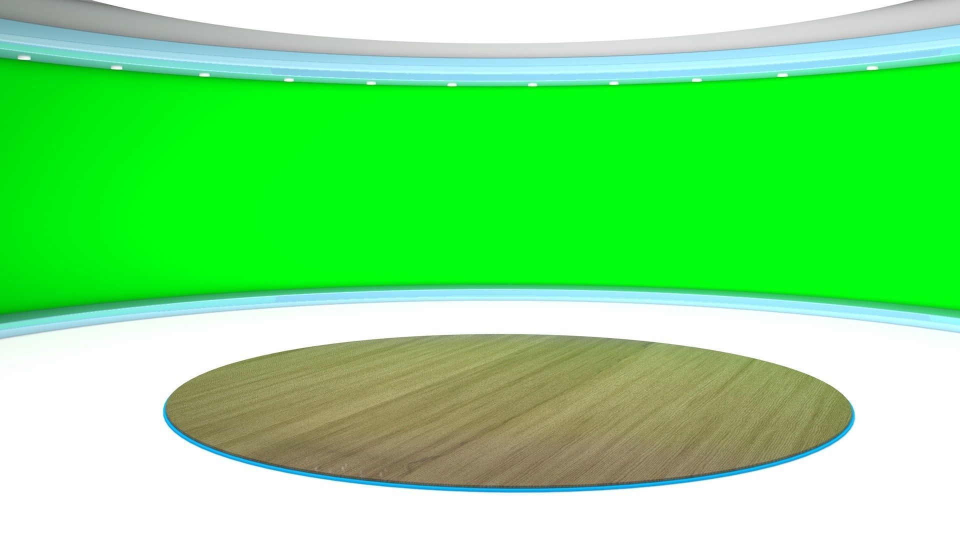 News Studio Greenscreen - set 002 3D model_1