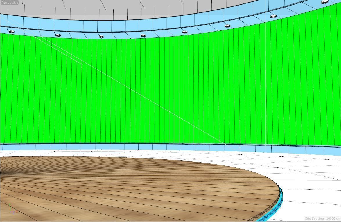 News Studio Greenscreen - set 002 3D model_9
