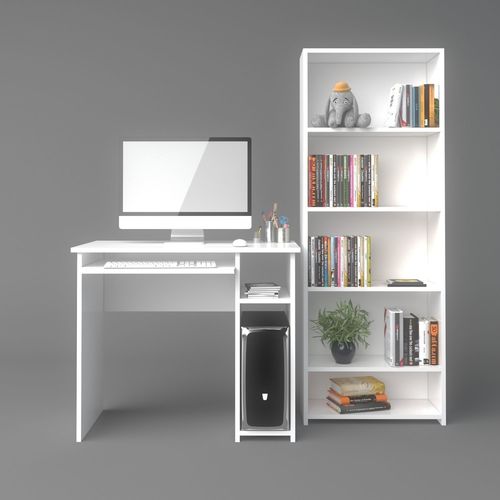 Computer Desk and Bookshelf 3D model