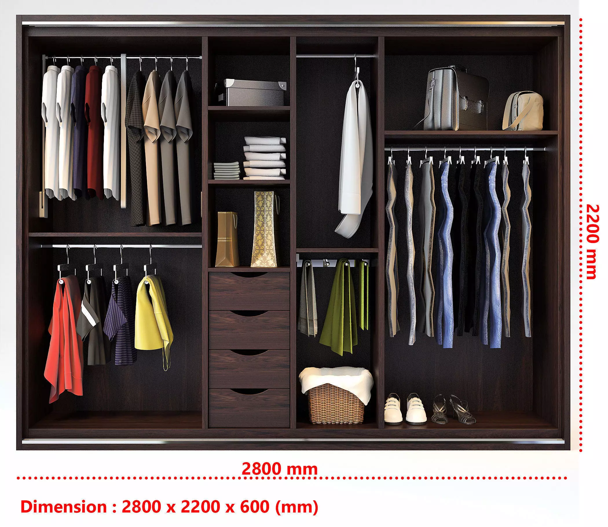 Wardrobe modern sliding doors 3D model_0
